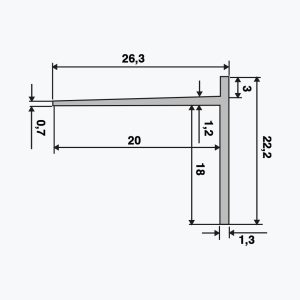 TEMPOLISTEL® B102 Zaustavitveni profil BA 18 - slika 2